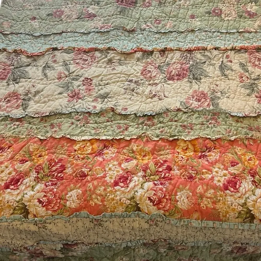 C&F Home Garden Dream Shabby Chic Cottagecore Quilt 100% Cotton Queen Ruffle